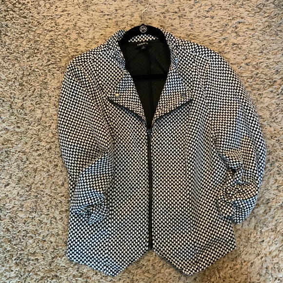 Torrid Black and White Women’s Zipper Jacket, Size 1 / 14 - Picture 1 of 4